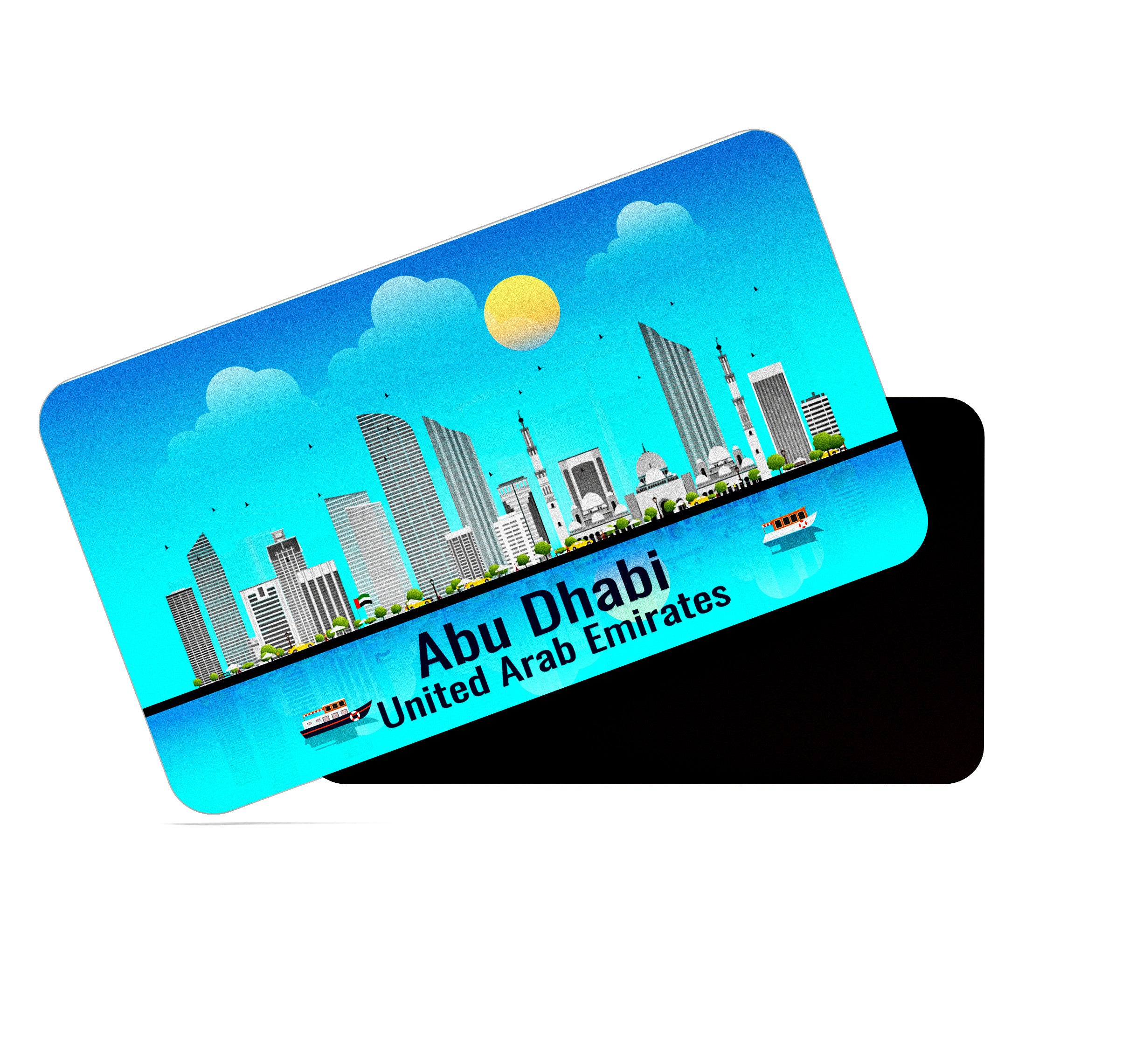 dhcrafts Rectangular Fridge Magnet Blue United Arab Emirates Abu Dhabi Design Pack of 1 (8.6cm x 5.4cm)
